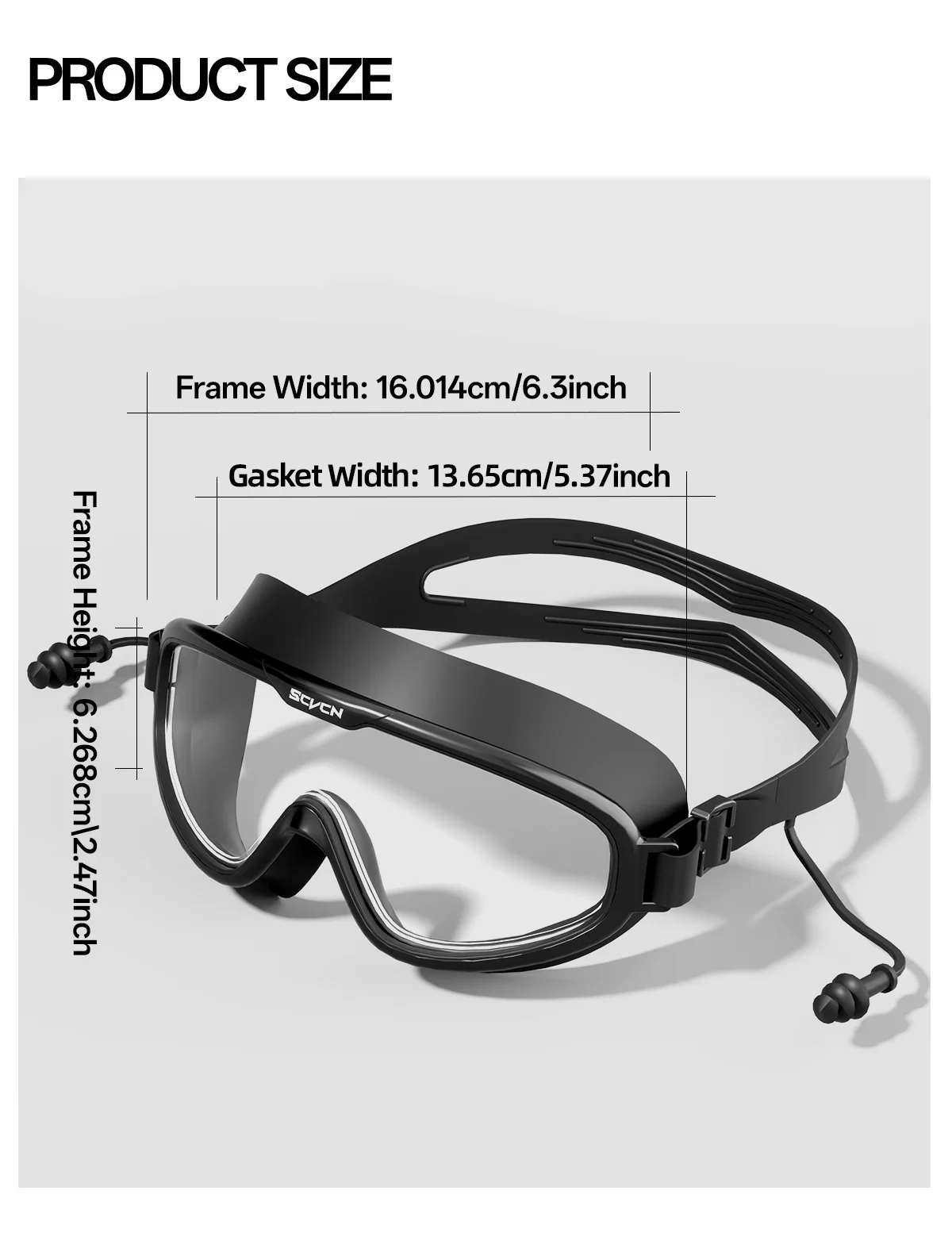 SCVCN Swimming Goggles Full Frame Swim Eyewear Clear Anti-fog Anti-ultraviolet Safe Water Lenses Accessories Triathlon Men Women