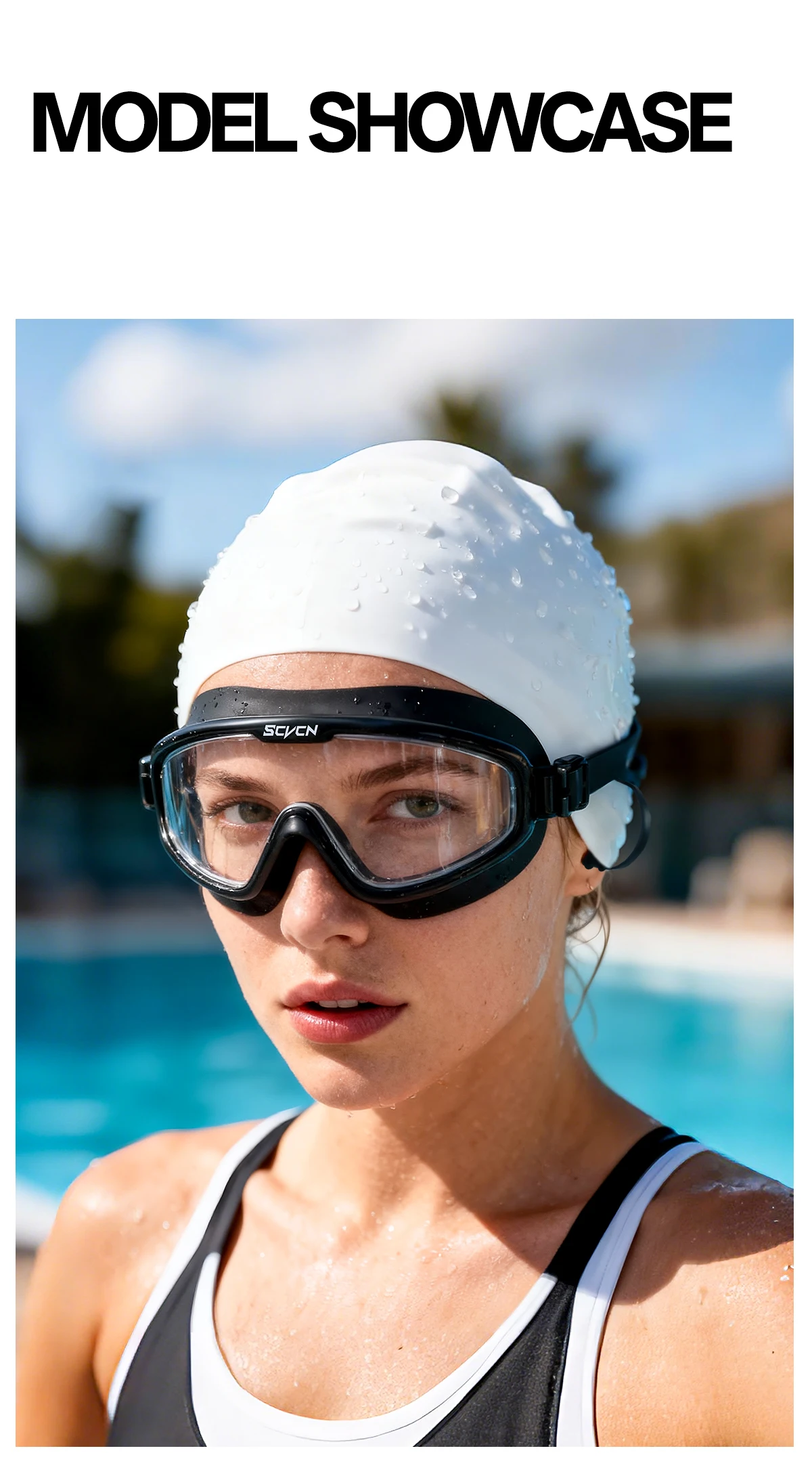 SCVCN Swimming Goggles Full Frame Swim Eyewear Clear Anti-fog Anti-ultraviolet Safe Water Lenses Accessories Triathlon Men Women