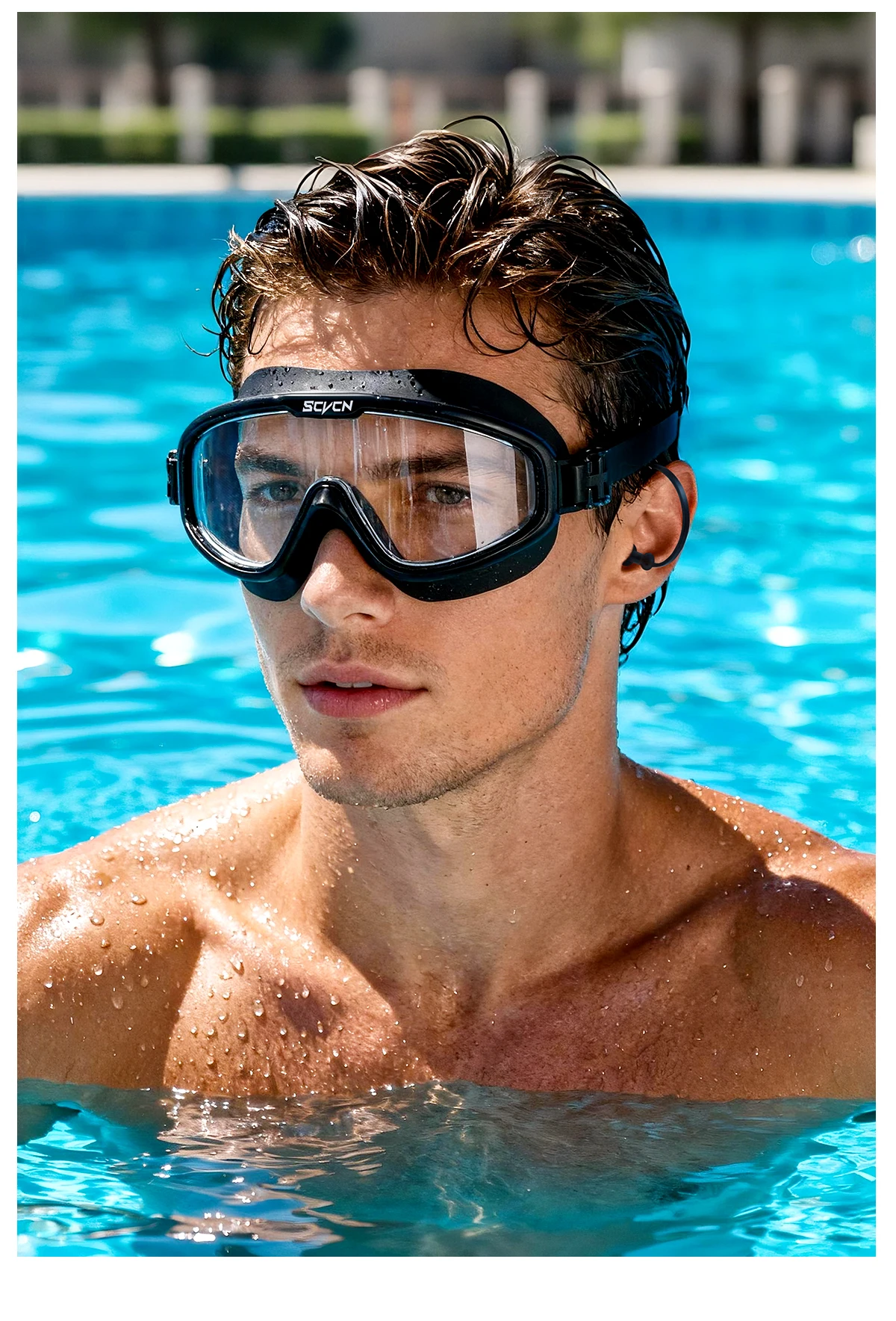 SCVCN Swimming Goggles Full Frame Swim Eyewear Clear Anti-fog Anti-ultraviolet Safe Water Lenses Accessories Triathlon Men Women