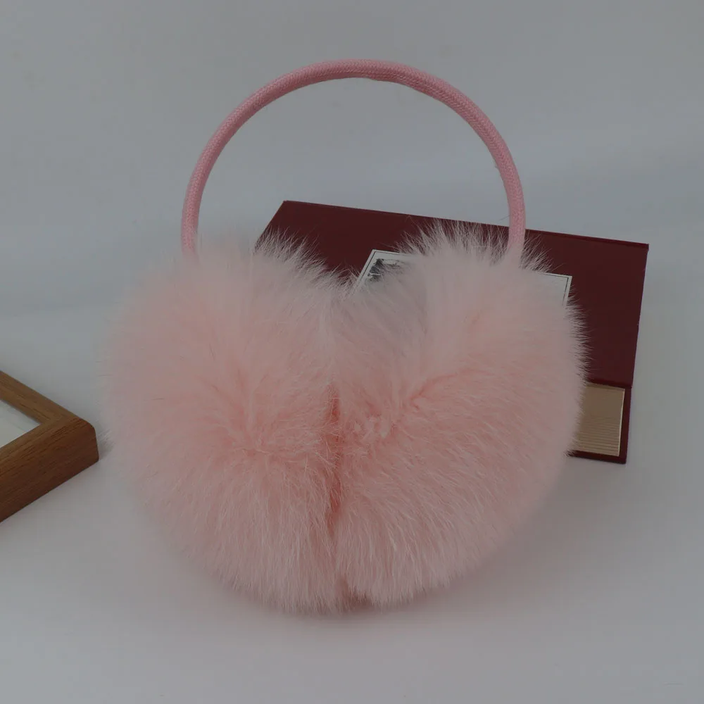 New Winter Real Fox Fur Earmuffs for Women Natural Fox Fur Scarves Dual Use Genuine Warmer Plush EarMuff Outdoor Solid Fur Scarf