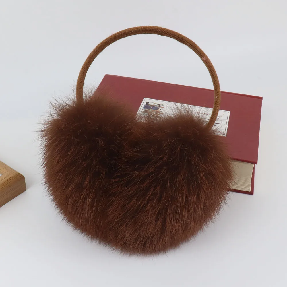 New Winter Real Fox Fur Earmuffs for Women Natural Fox Fur Scarves Dual Use Genuine Warmer Plush EarMuff Outdoor Solid Fur Scarf