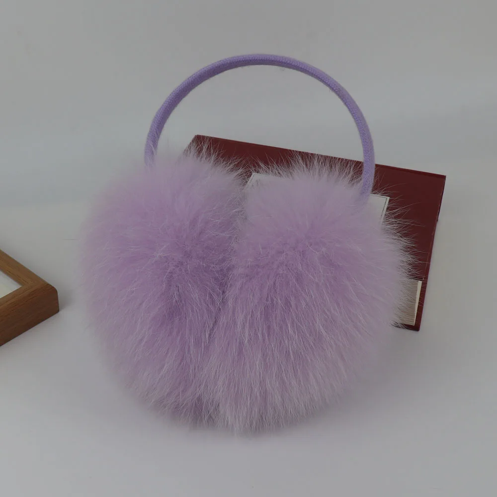 New Winter Real Fox Fur Earmuffs for Women Natural Fox Fur Scarves Dual Use Genuine Warmer Plush EarMuff Outdoor Solid Fur Scarf