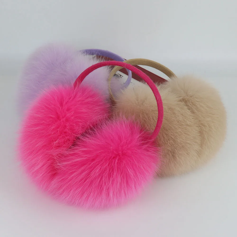 New Winter Real Fox Fur Earmuffs for Women Natural Fox Fur Scarves Dual Use Genuine Warmer Plush EarMuff Outdoor Solid Fur Scarf