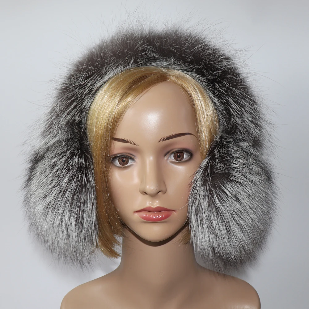 Real Fox Fur Earmuffs For Winter Women Warm Natural Raccoon Fur Earmuffs Girls Ear Warmer Genuine Fur Scarves Plush Ear Muff