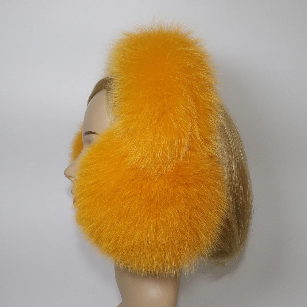 Real Fox Fur Earmuffs For Winter Women Warm Natural Raccoon Fur Earmuffs Girls Ear Warmer Genuine Fur Scarves Plush Ear Muff