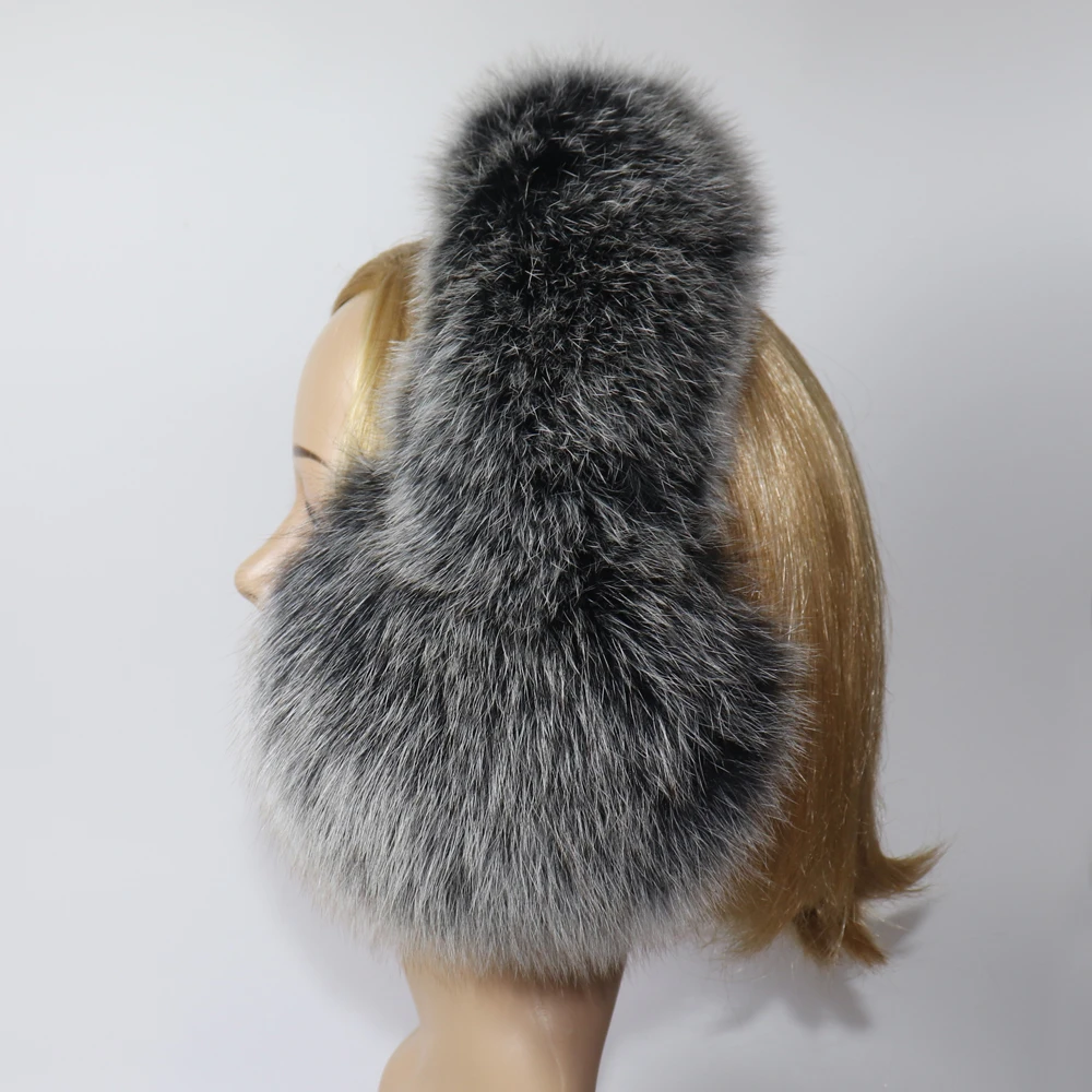 Real Fox Fur Earmuffs For Winter Women Warm Natural Raccoon Fur Earmuffs Girls Ear Warmer Genuine Fur Scarves Plush Ear Muff