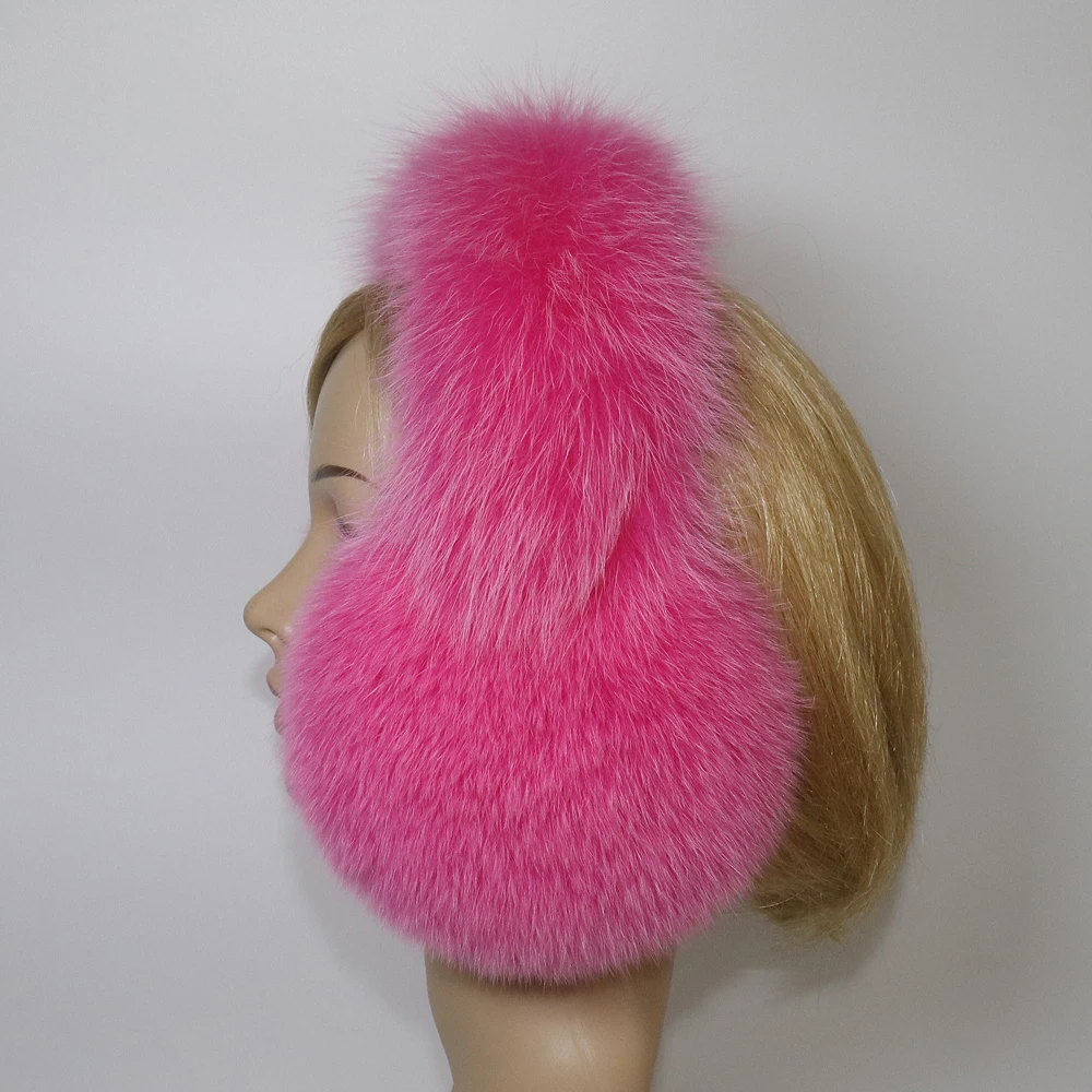 Real Fox Fur Earmuffs For Winter Women Warm Natural Raccoon Fur Earmuffs Girls Ear Warmer Genuine Fur Scarves Plush Ear Muff