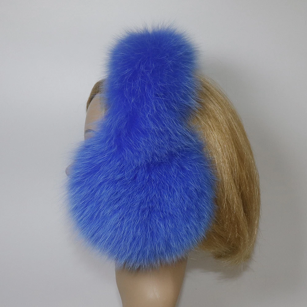 Real Fox Fur Earmuffs For Winter Women Warm Natural Raccoon Fur Earmuffs Girls Ear Warmer Genuine Fur Scarves Plush Ear Muff