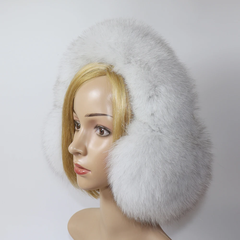 Real Fox Fur Earmuffs For Winter Women Warm Natural Raccoon Fur Earmuffs Girls Ear Warmer Genuine Fur Scarves Plush Ear Muff