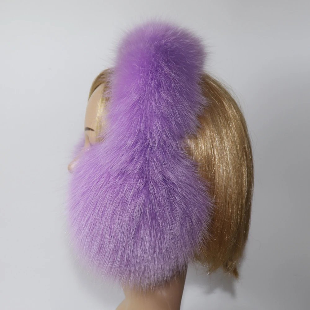 Real Fox Fur Earmuffs For Winter Women Warm Natural Raccoon Fur Earmuffs Girls Ear Warmer Genuine Fur Scarves Plush Ear Muff