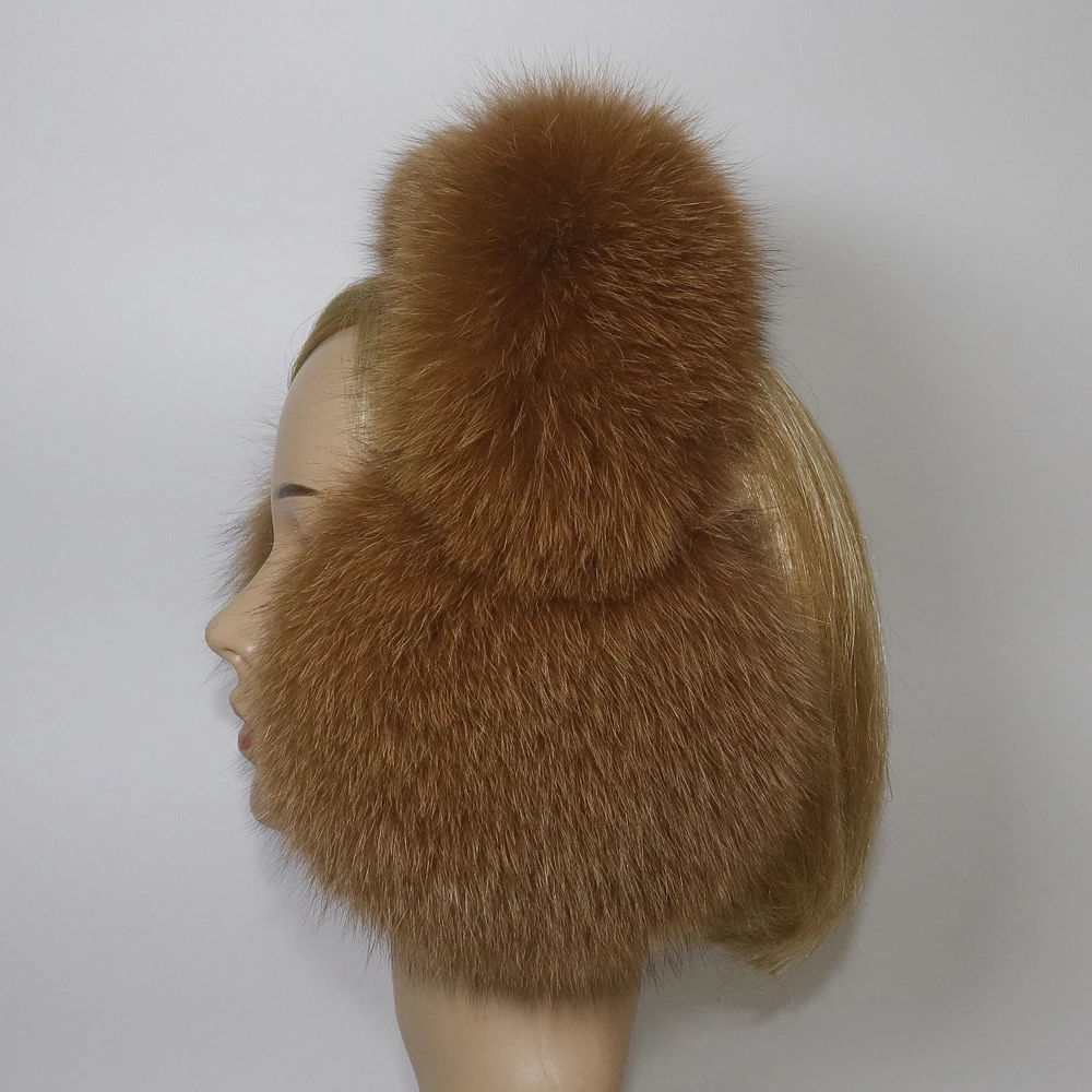 Real Fox Fur Earmuffs For Winter Women Warm Natural Raccoon Fur Earmuffs Girls Ear Warmer Genuine Fur Scarves Plush Ear Muff