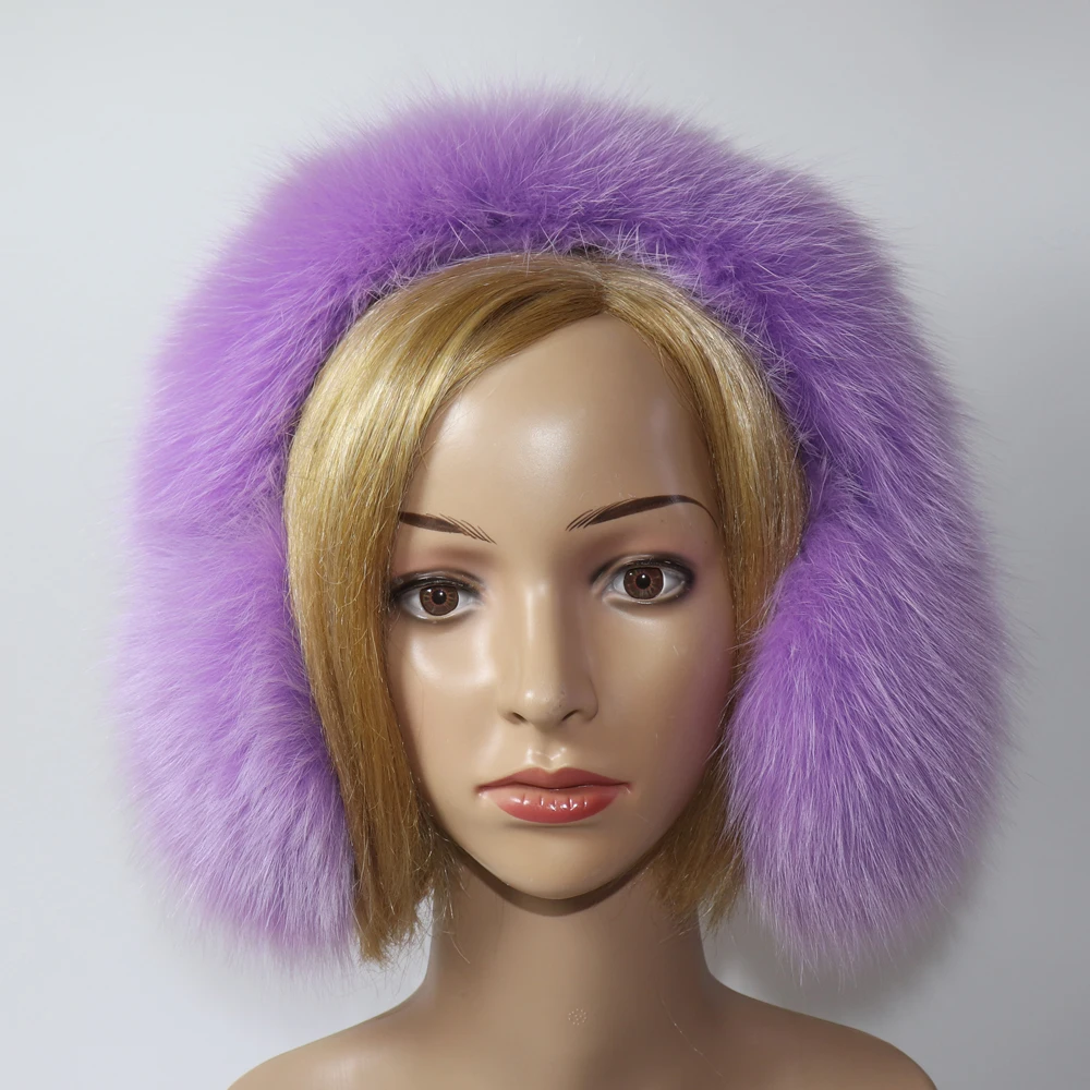 Real Fox Fur Earmuffs For Winter Women Warm Natural Raccoon Fur Earmuffs Girls Ear Warmer Genuine Fur Scarves Plush Ear Muff