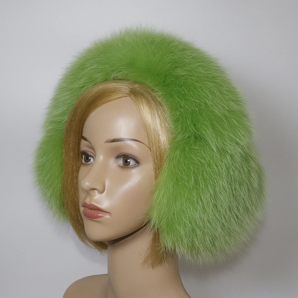 Real Fox Fur Earmuffs For Winter Women Warm Natural Raccoon Fur Earmuffs Girls Ear Warmer Genuine Fur Scarves Plush Ear Muff