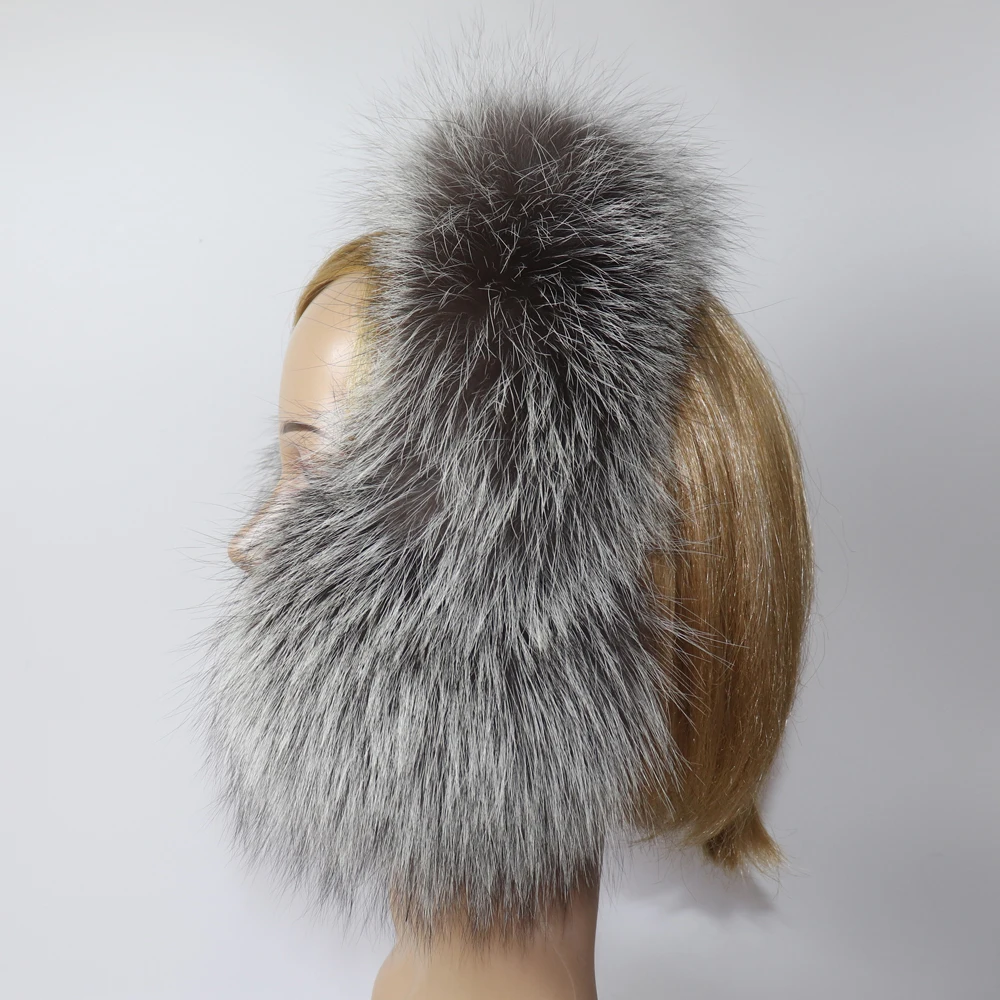 Real Fox Fur Earmuffs For Winter Women Warm Natural Raccoon Fur Earmuffs Girls Ear Warmer Genuine Fur Scarves Plush Ear Muff