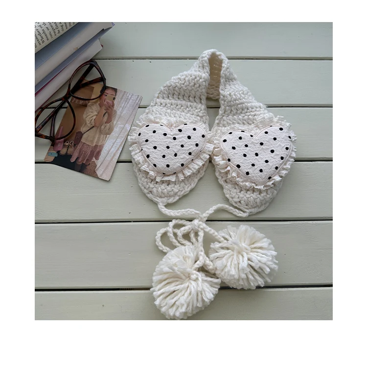 Korean Style Sweet Love Polka Dot Plush Earmuffs For Women Thickened Cold-Proof Ear Cover In Winter