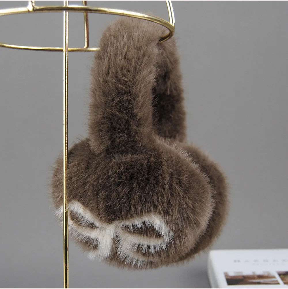Winter Outdoor Hot Sale Fake Mink Fur Earmuffs Luxury Women Keep Warm Fake Mink Fur Earmuff Girl Winter Ear Protection