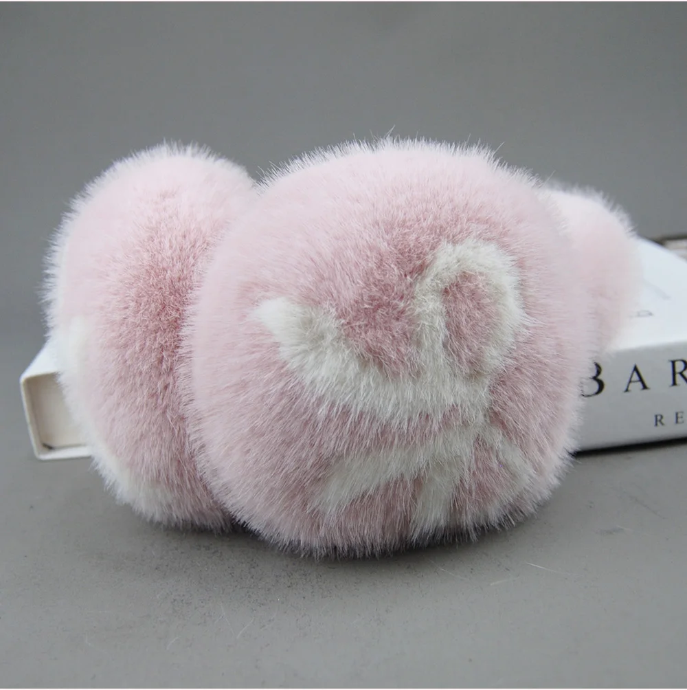 Winter Outdoor Hot Sale Fake Mink Fur Earmuffs Luxury Women Keep Warm Fake Mink Fur Earmuff Girl Winter Ear Protection