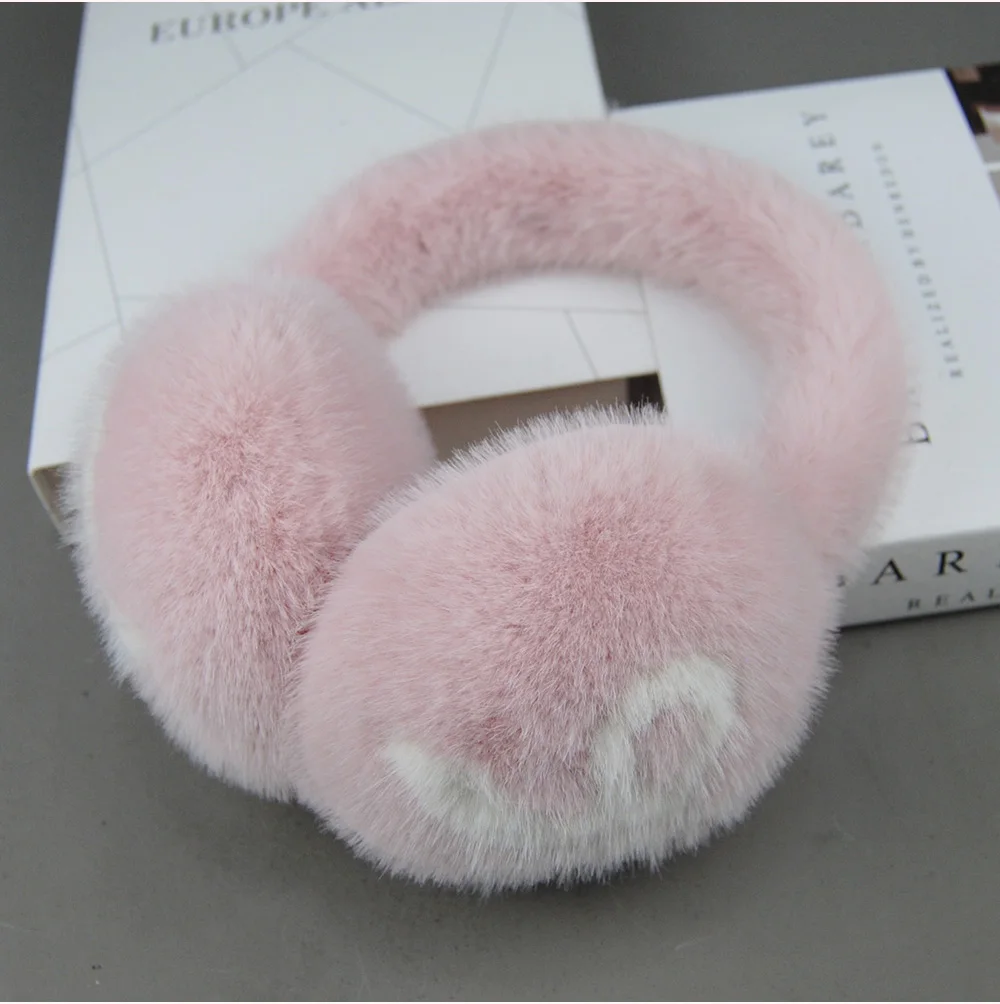 Winter Outdoor Hot Sale Fake Mink Fur Earmuffs Luxury Women Keep Warm Fake Mink Fur Earmuff Girl Winter Ear Protection