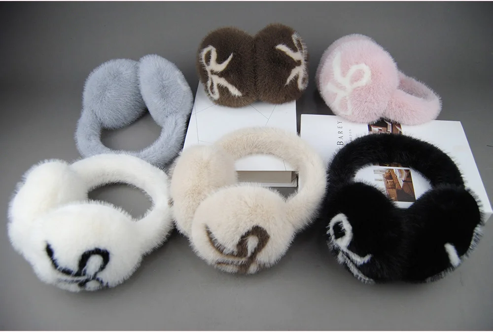 Winter Outdoor Hot Sale Fake Mink Fur Earmuffs Luxury Women Keep Warm Fake Mink Fur Earmuff Girl Winter Ear Protection
