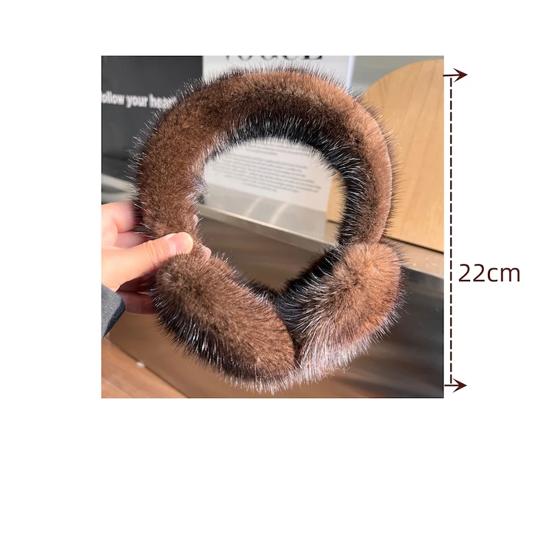 Winter Luxury Women Warm 100% Real Natural Mink Fur Earmuff Outdoor Fashion Mink Fur Earmuffs Girl Winter Ear Protection