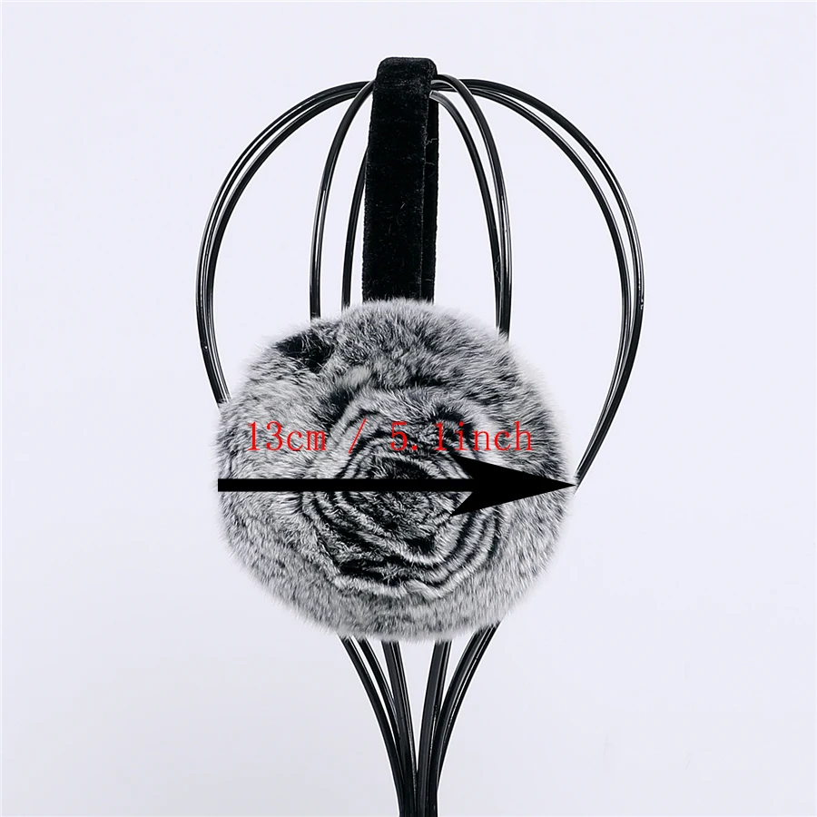 Natural 100% Rex Rabbit Fur Earmuff Women's Autumn and Winter Warm Earmuffs Ear Cover Ear Warmer Ear Muffs Winter Rose Flower