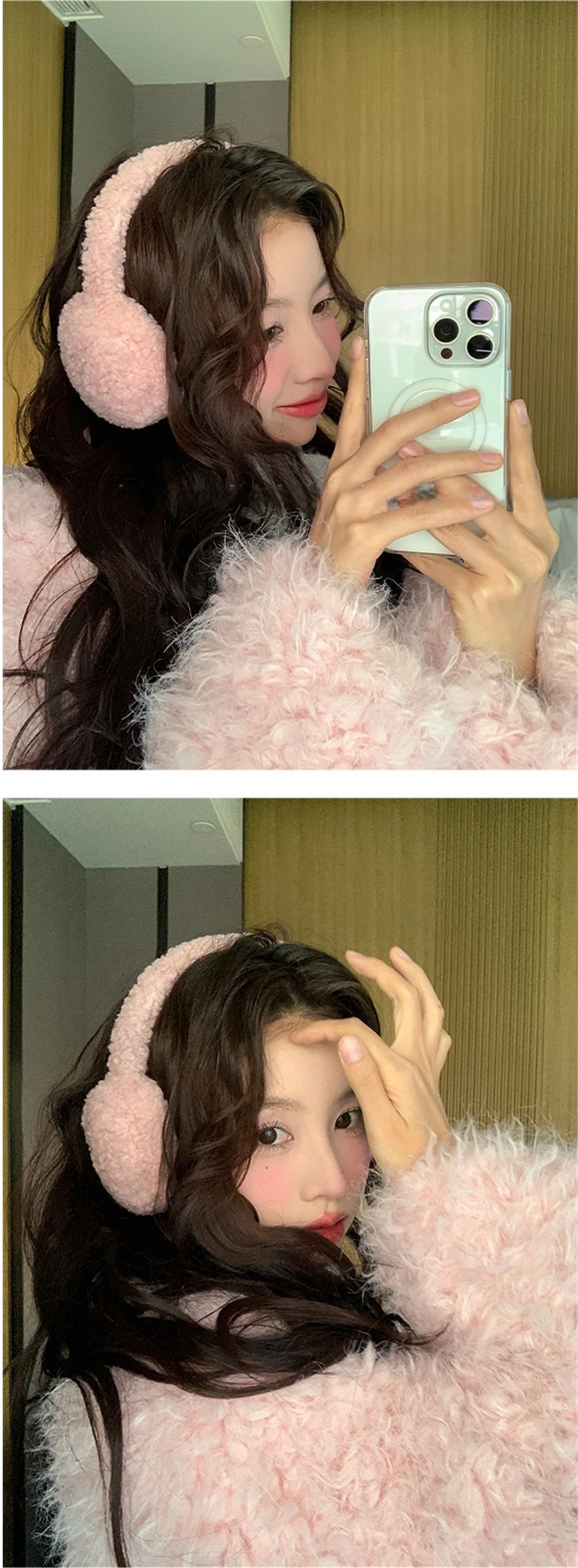 Cute Plush Headphones Winter Earmuffs Women's Warm Soft Ear Covers Imitation Cashmere Hair Band Fashion Earflap Outdoor Supplies