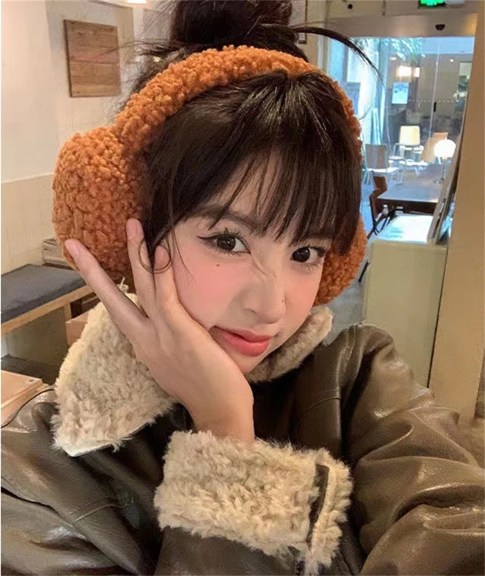 Cute Plush Headphones Winter Earmuffs Women's Warm Soft Ear Covers Imitation Cashmere Hair Band Fashion Earflap Outdoor Supplies