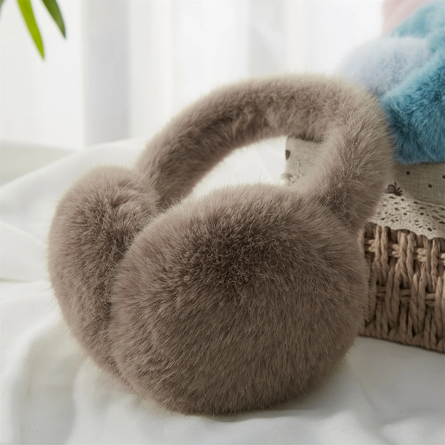 Anjj High Quality Earmuffs Faux Rabbit Fur Hang Ear Cover Warm Winter Ear Muffs Fur Earmuffs Unisex Adult Ear Warmer Fold