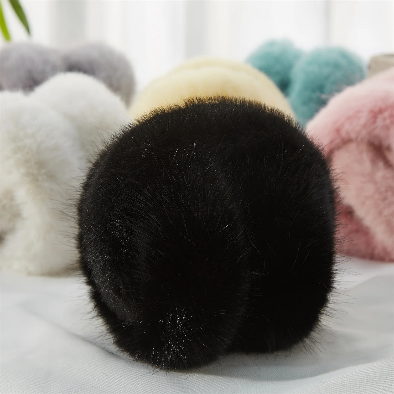 Anjj High Quality Earmuffs Faux Rabbit Fur Hang Ear Cover Warm Winter Ear Muffs Fur Earmuffs Unisex Adult Ear Warmer Fold