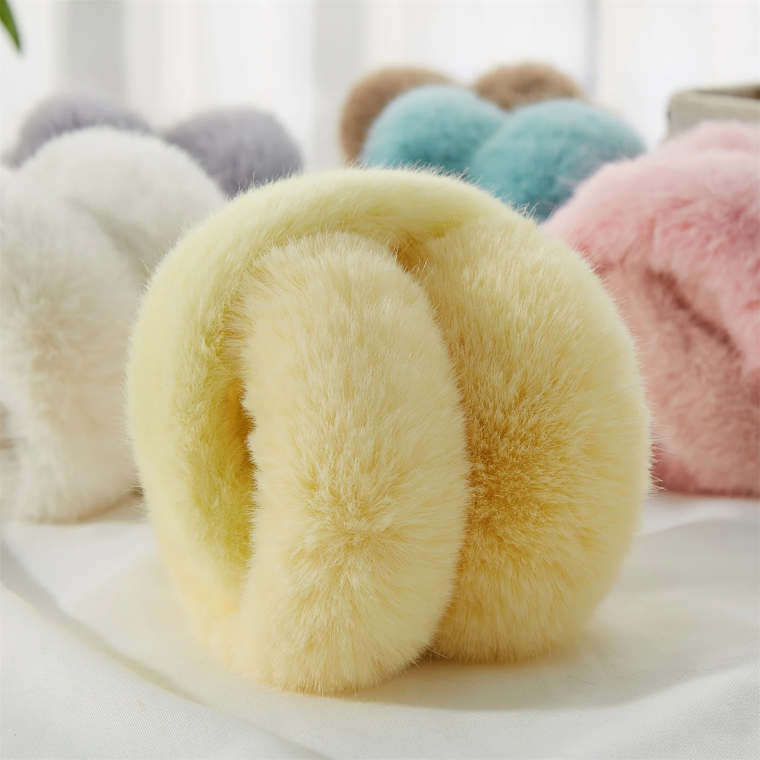 Anjj High Quality Earmuffs Faux Rabbit Fur Hang Ear Cover Warm Winter Ear Muffs Fur Earmuffs Unisex Adult Ear Warmer Fold