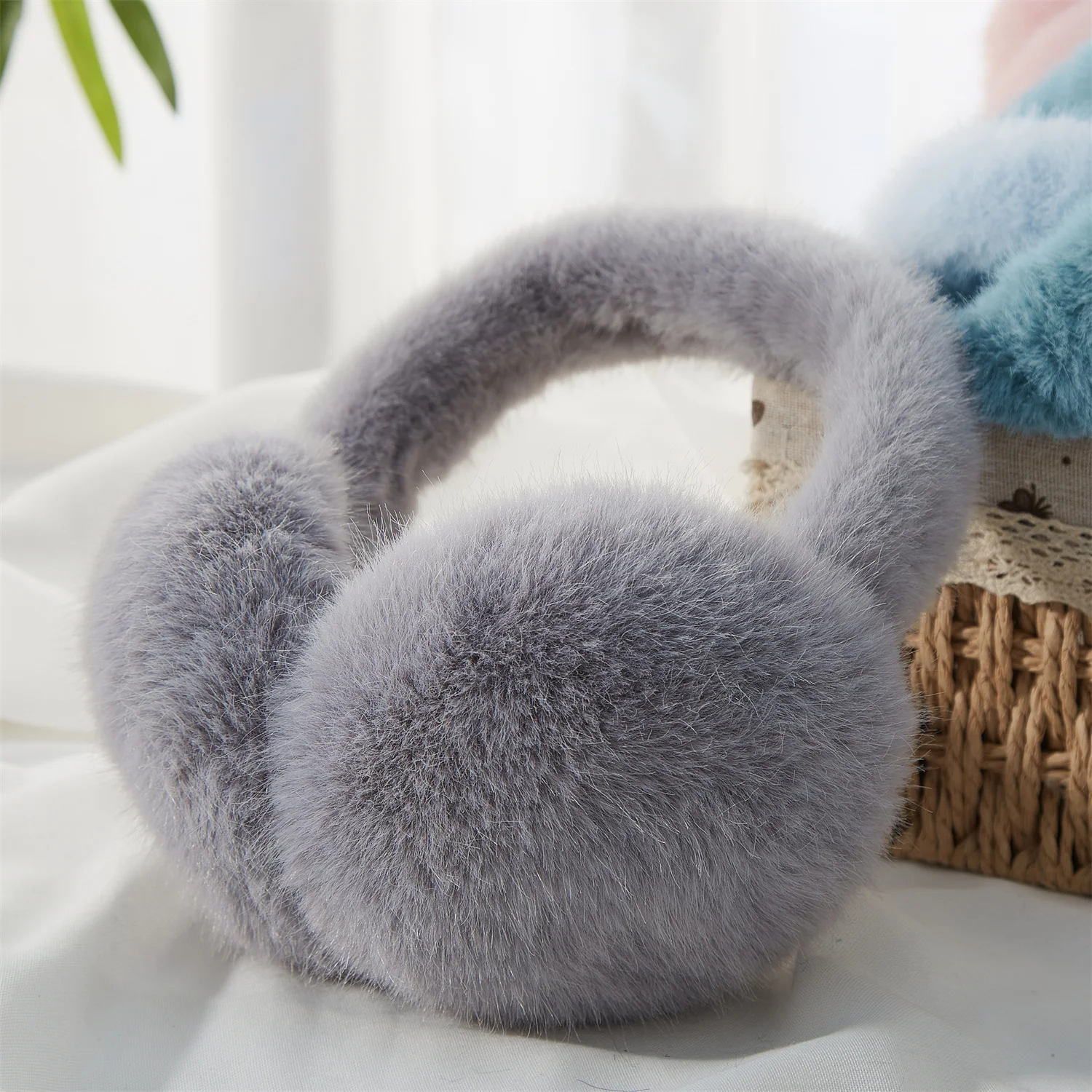 Anjj High Quality Earmuffs Faux Rabbit Fur Hang Ear Cover Warm Winter Ear Muffs Fur Earmuffs Unisex Adult Ear Warmer Fold