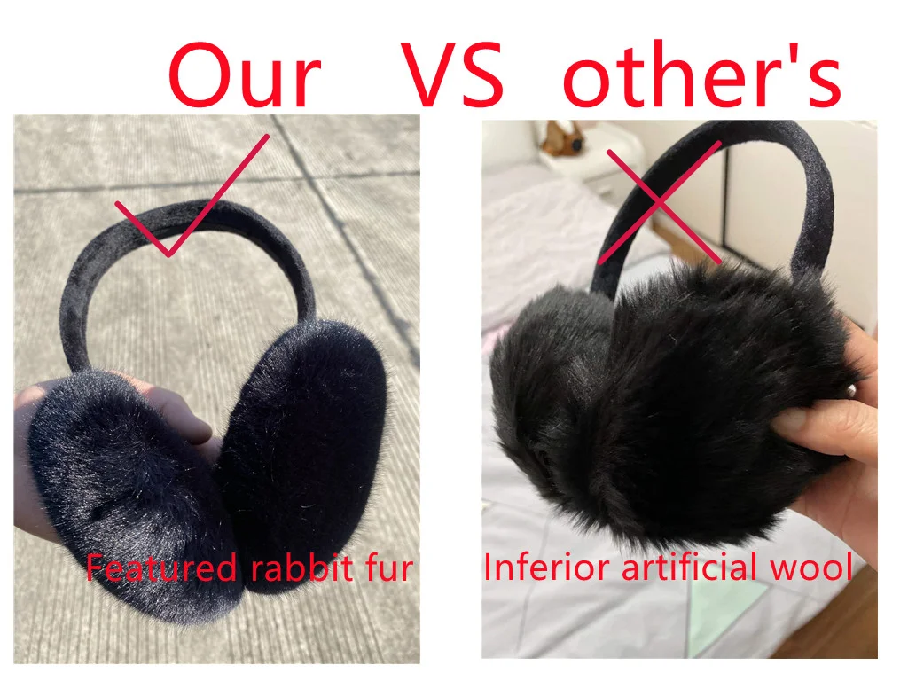 Anjj High Quality Earmuffs Faux Rabbit Fur Hang Ear Cover Warm Winter Ear Muffs Fur Earmuffs Unisex Adult Ear Warmer Fold