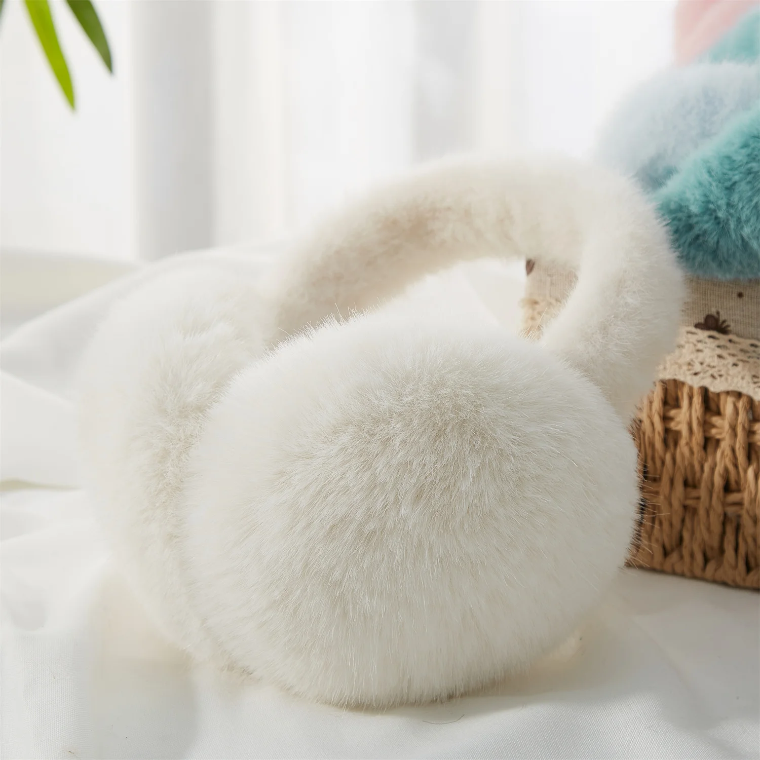 Anjj High Quality Earmuffs Faux Rabbit Fur Hang Ear Cover Warm Winter Ear Muffs Fur Earmuffs Unisex Adult Ear Warmer Fold