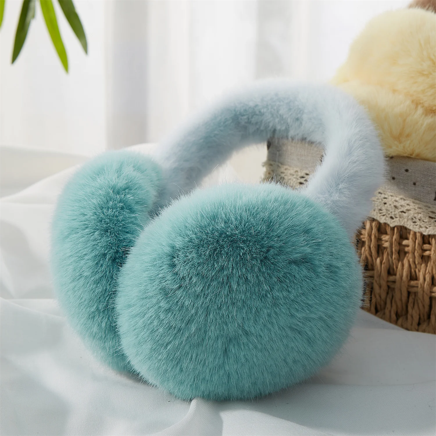 Anjj High Quality Earmuffs Faux Rabbit Fur Hang Ear Cover Warm Winter Ear Muffs Fur Earmuffs Unisex Adult Ear Warmer Fold