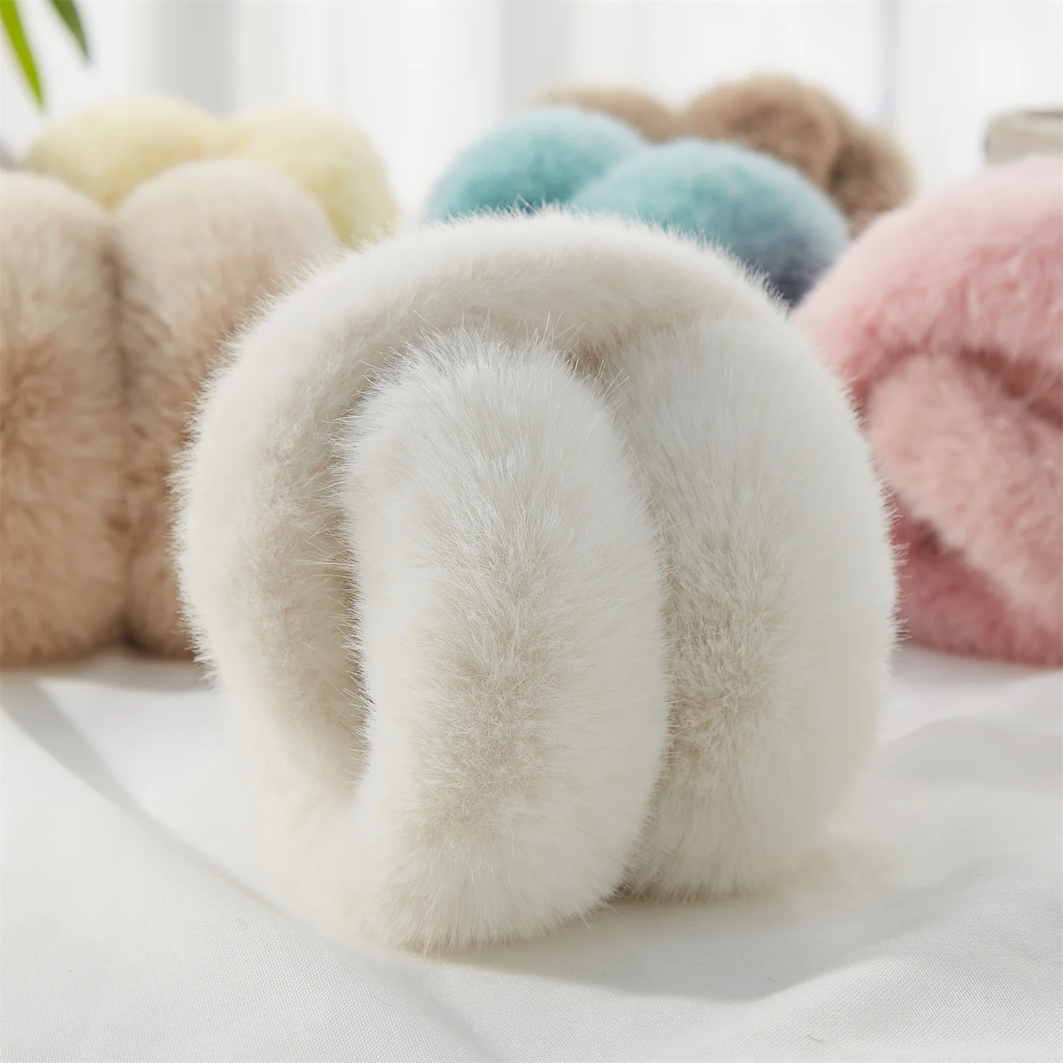 Anjj High Quality Earmuffs Faux Rabbit Fur Hang Ear Cover Warm Winter Ear Muffs Fur Earmuffs Unisex Adult Ear Warmer Fold