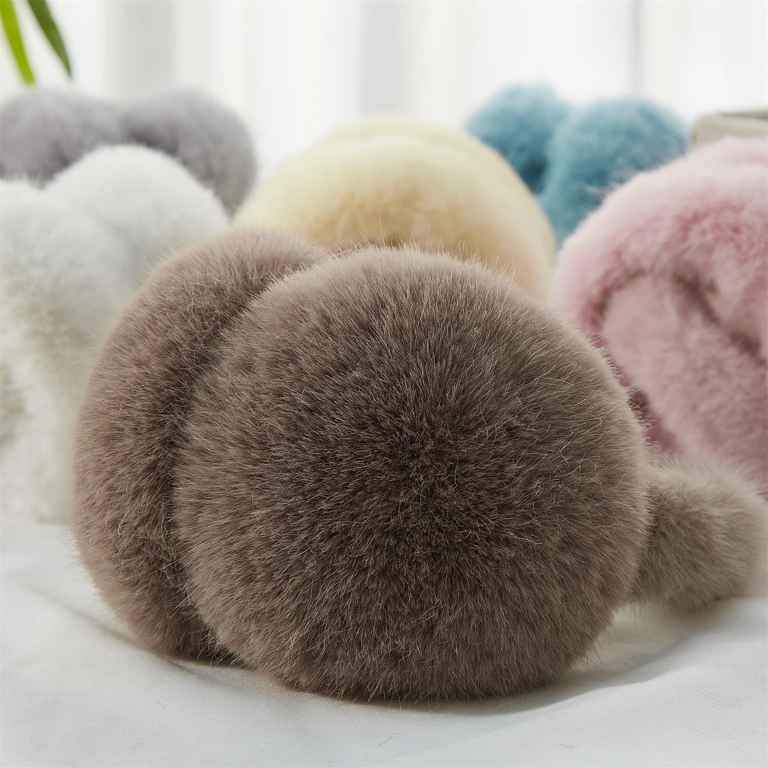 Anjj High Quality Earmuffs Faux Rabbit Fur Hang Ear Cover Warm Winter Ear Muffs Fur Earmuffs Unisex Adult Ear Warmer Fold