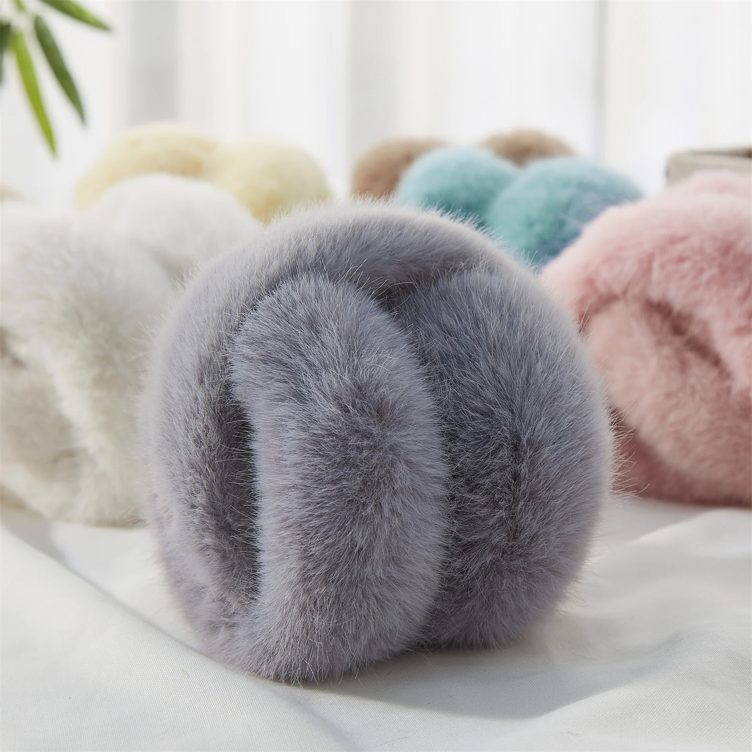 Anjj High Quality Earmuffs Faux Rabbit Fur Hang Ear Cover Warm Winter Ear Muffs Fur Earmuffs Unisex Adult Ear Warmer Fold