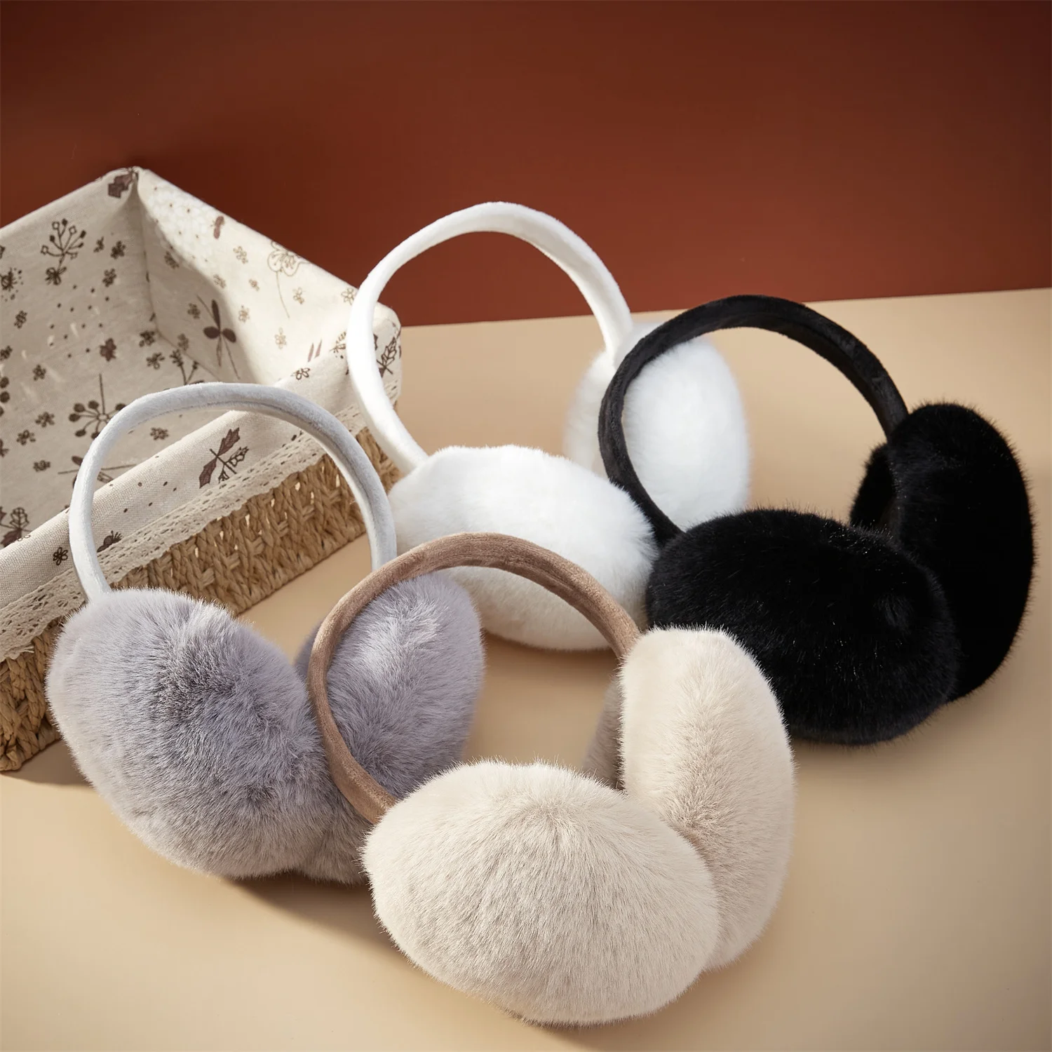 Anjj High Quality Earmuffs Faux Rabbit Fur Hang Ear Cover Warm Winter Ear Muffs Fur Earmuffs Unisex Adult Ear Warmer Fold