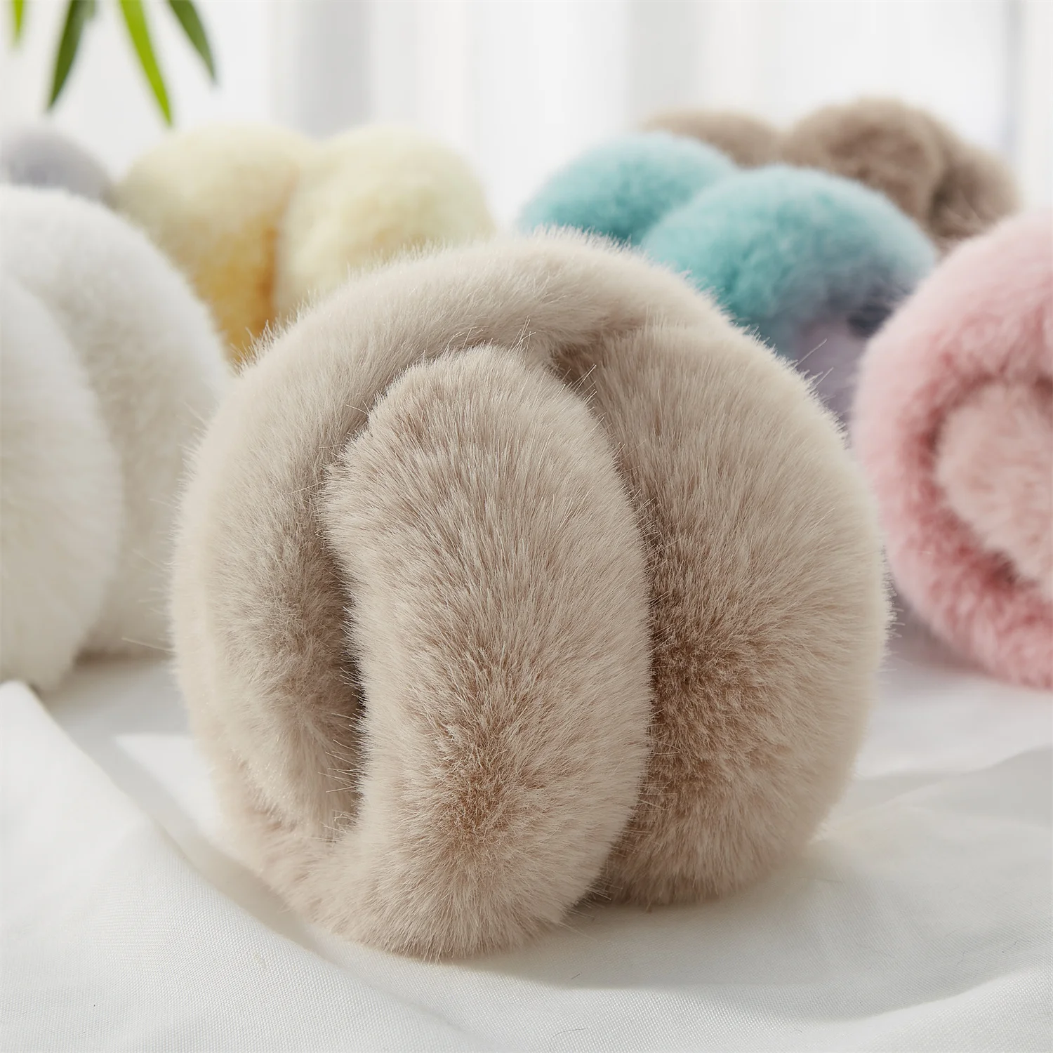 Anjj High Quality Earmuffs Faux Rabbit Fur Hang Ear Cover Warm Winter Ear Muffs Fur Earmuffs Unisex Adult Ear Warmer Fold