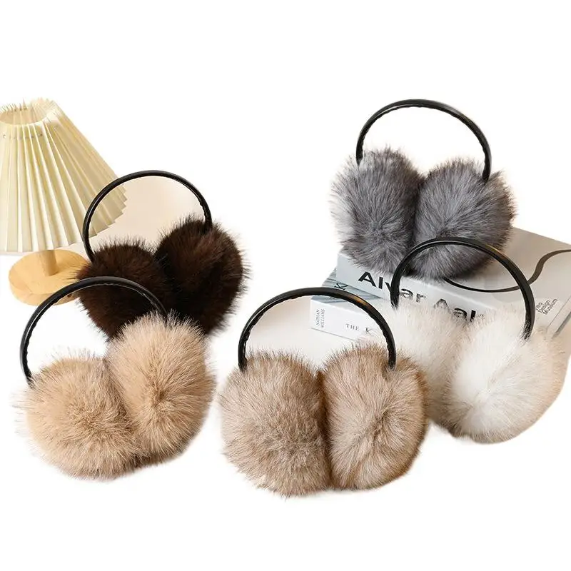 〔Funny〕 Real Fox Fur Earmuffs Women Winter Keep Warm Natural Fur Earmuffs Girls Ear Warmer Fox Fur Plush Ear Muff
