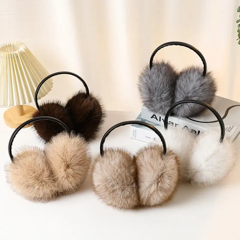 〔Funny〕 Real Fox Fur Earmuffs Women Winter Keep Warm Natural Fur Earmuffs Girls Ear Warmer Fox Fur Plush Ear Muff