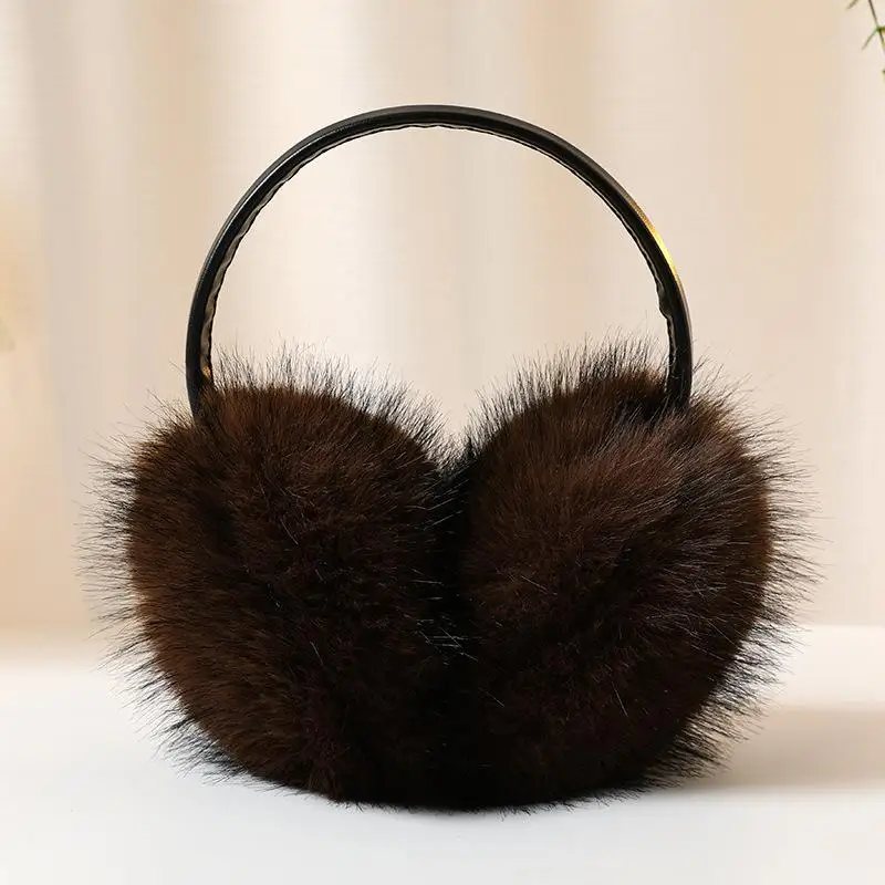 〔Funny〕 Real Fox Fur Earmuffs Women Winter Keep Warm Natural Fur Earmuffs Girls Ear Warmer Fox Fur Plush Ear Muff