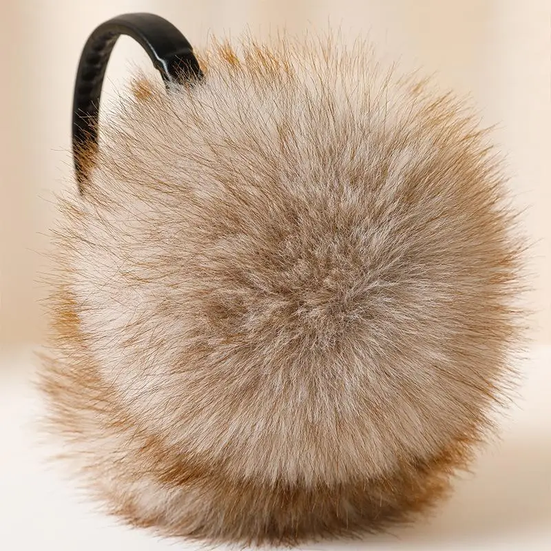 〔Funny〕 Real Fox Fur Earmuffs Women Winter Keep Warm Natural Fur Earmuffs Girls Ear Warmer Fox Fur Plush Ear Muff