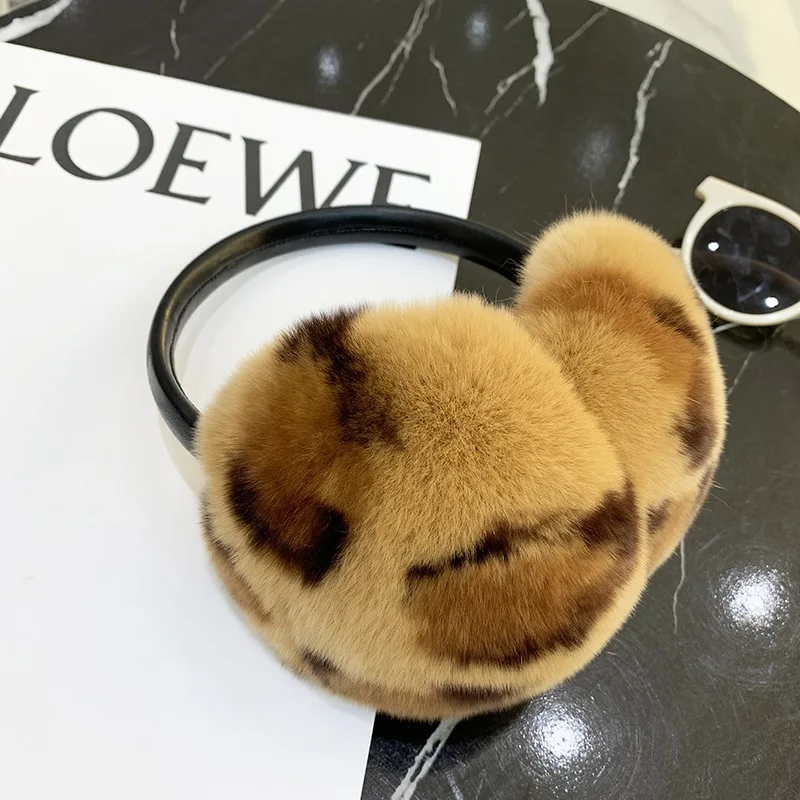 Natural 100% Rex Rabbit Fur Earmuffs Fashion Women Warm Russia Winter Real Fur Earmuffs Children Ear Cover fur Earlap Girl
