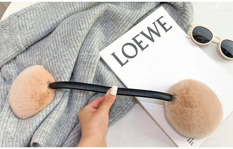 Natural 100% Rex Rabbit Fur Earmuffs Fashion Women Warm Russia Winter Real Fur Earmuffs Children Ear Cover fur Earlap Girl