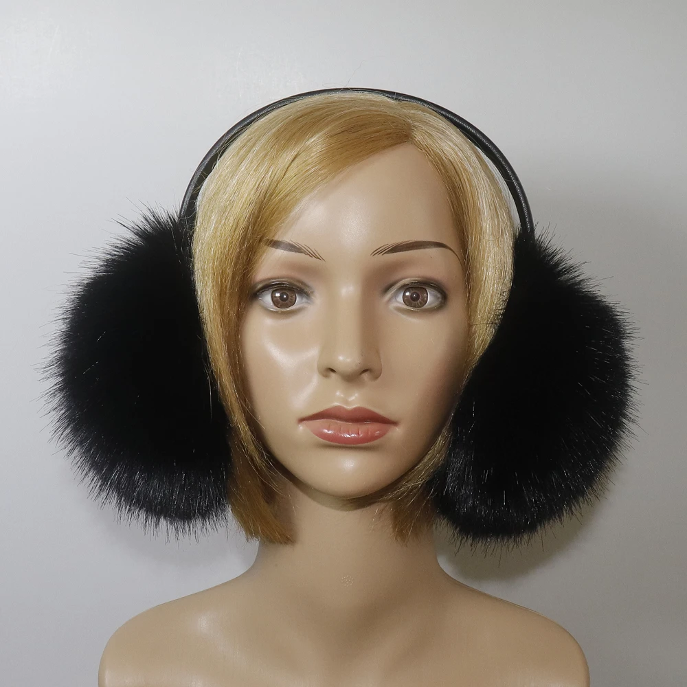 Hight Quality Faux Fox Fur Earmuffs Women Winter Keep Warm Faux Fur Earmuffs Girls Ear Warmer Faux Fox Fur Plush Ear Muff
