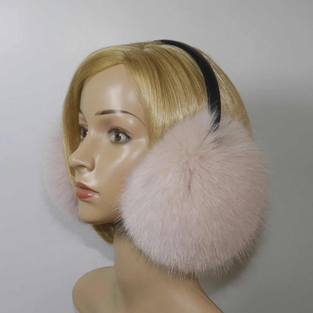 Hight Quality Faux Fox Fur Earmuffs Women Winter Keep Warm Faux Fur Earmuffs Girls Ear Warmer Faux Fox Fur Plush Ear Muff