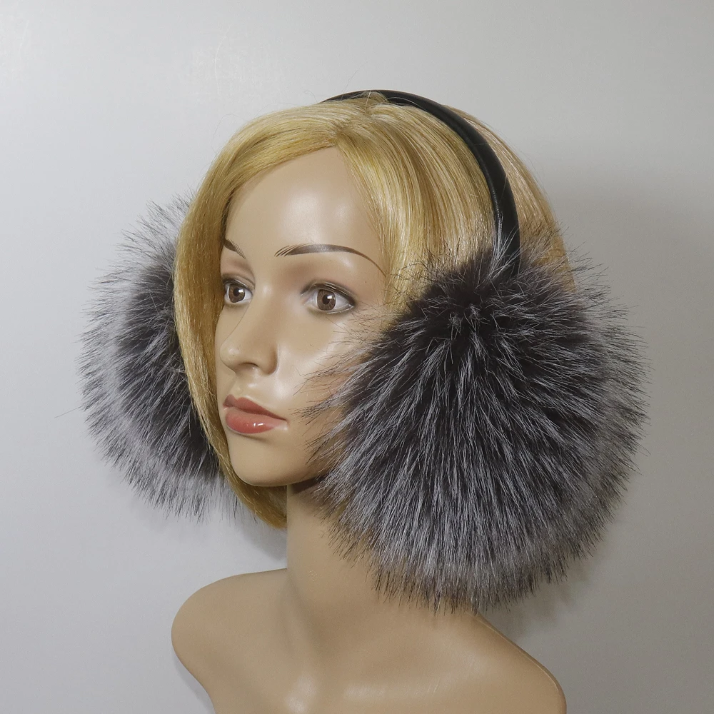 Hight Quality Faux Fox Fur Earmuffs Women Winter Keep Warm Faux Fur Earmuffs Girls Ear Warmer Faux Fox Fur Plush Ear Muff