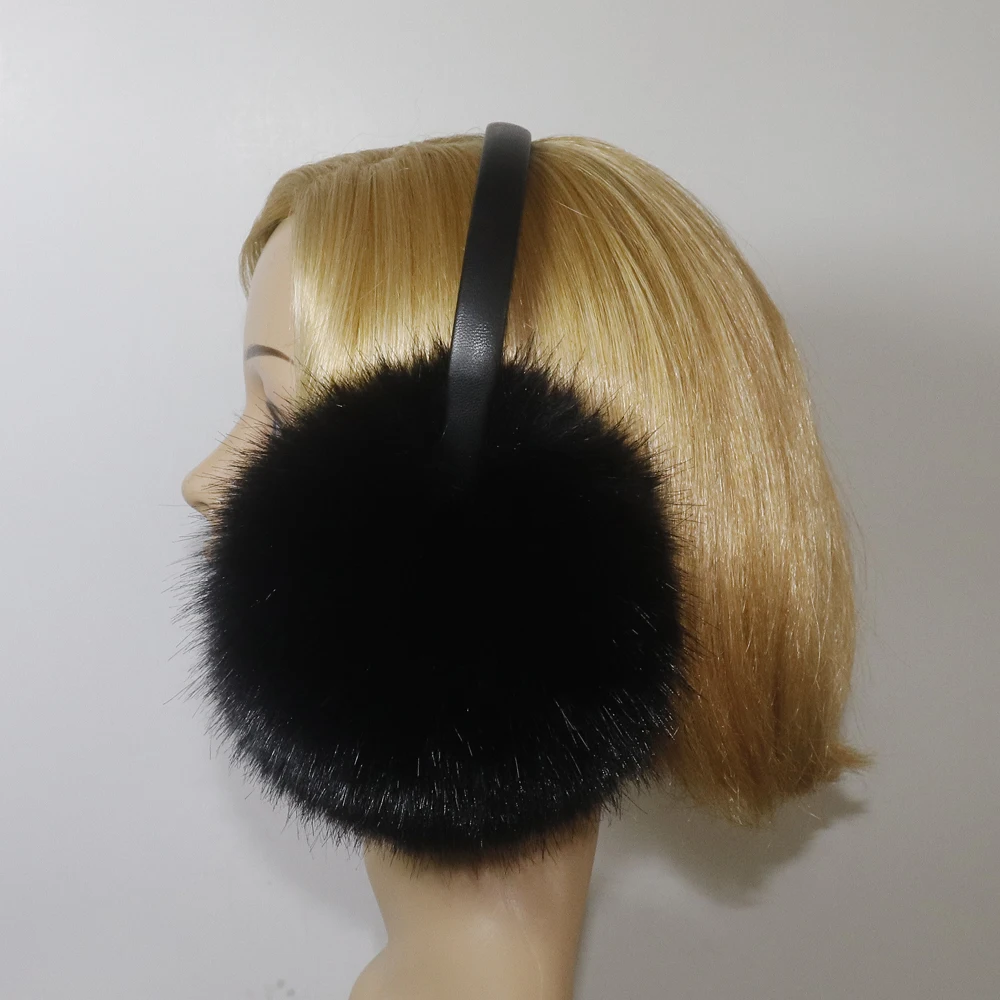 Hight Quality Faux Fox Fur Earmuffs Women Winter Keep Warm Faux Fur Earmuffs Girls Ear Warmer Faux Fox Fur Plush Ear Muff