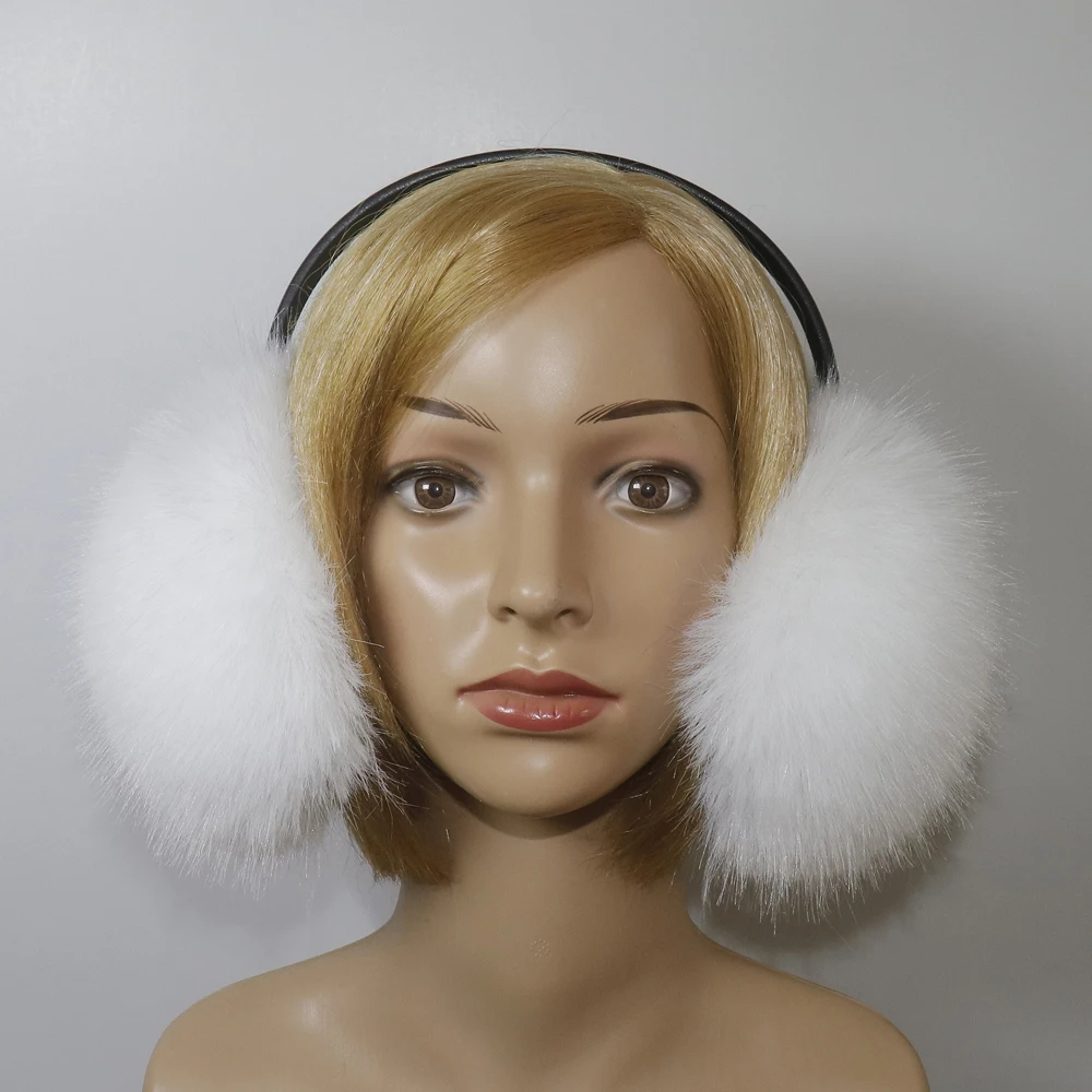 Hight Quality Faux Fox Fur Earmuffs Women Winter Keep Warm Faux Fur Earmuffs Girls Ear Warmer Faux Fox Fur Plush Ear Muff